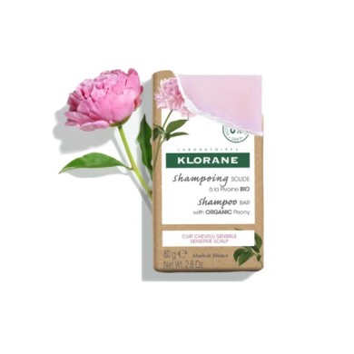 KLORANE Shampoing solide à la pivoine Pain de 80 grammes