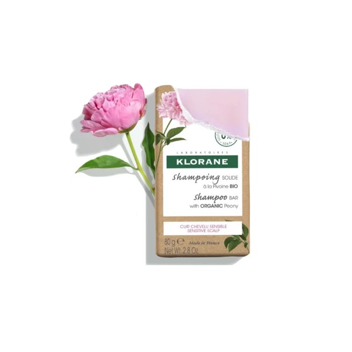 KLORANE Shampoing solide à la pivoine Pain de 80 grammes
