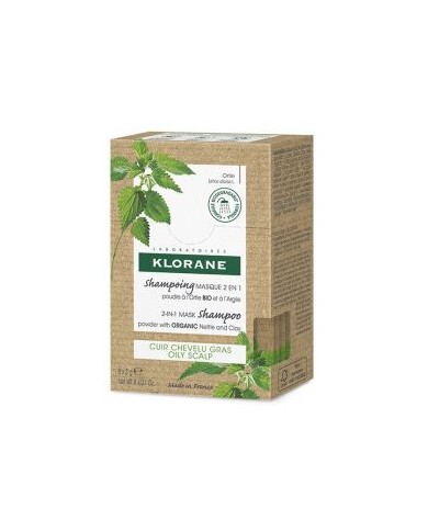KLORANE Shampoing masque 2 en 1 à l'ortie Boite de 8 x 3 grammes KLORANE Shampoing masque 2 en 1 à l'ortie Boite de 8 x 3 grammes