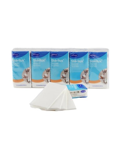 HARTMANN STERILUX Douceur Sachets de 10 paquets de 10 mouchoirs blanc HARTMANN STERILUX Douceur Sachets de 10 paquets de 10 mouchoirs blanc