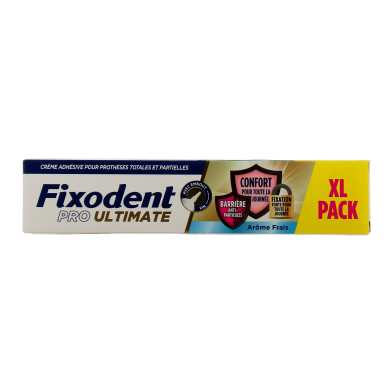 Fixodent Pro ULTIMATE Crème Adhésive pour Prothèses ANTI PARTICULES + FIXATION FORTE + CONFORT Arôme frais Fixodent Pro ULTIMATE Crème Adhésive pour Prothèses ANTI PARTICULES + FIXATION FORTE + CONFORT Arôme frais