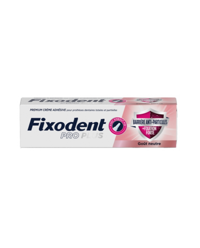 Fixodent Pro Crème Adhésive pour Prothèses anti particules + fixation forte Arôme neutre Tube de 40 grammes