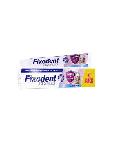 Fixodent Pro PLUS Crème Adhésive pour Prothèses anti particules + fixation forte Arôme frais Tube de 57 grammes