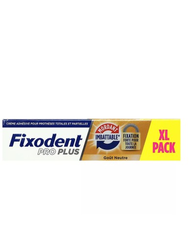 Fixodent Pro PLUS Crème Adhésive pour Prothèses Mordant imbattable + fixation forte Goût neutre Tube de 57 grammes