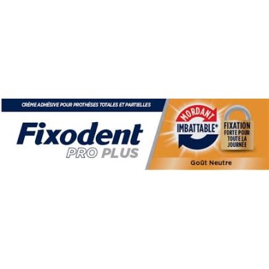 Fixodent Pro PLUS Crème Adhésive pour Prothèses Mordant imbattable + fixation forte Goût neutre Tube de 40 grammes Fixodent Pro PLUS Crème Adhésive pour Prothèses Mordant imbattable + fixation forte Goût neutre Tube de 40 grammes