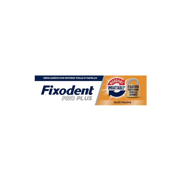 Fixodent Pro PLUS Crème Adhésive pour Prothèses Mordant imbattable + fixation forte Goût neutre Tube de 40 grammes Fixodent Pro PLUS Crème Adhésive pour Prothèses Mordant imbattable + fixation forte Goût neutre Tube de 40 grammes