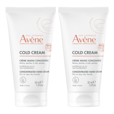 AVENE COLD CREAM Crème mains Lot de 2 Tubes de 50ml AVENE COLD CREAM Crème mains Lot de 2 Tubes de 50ml