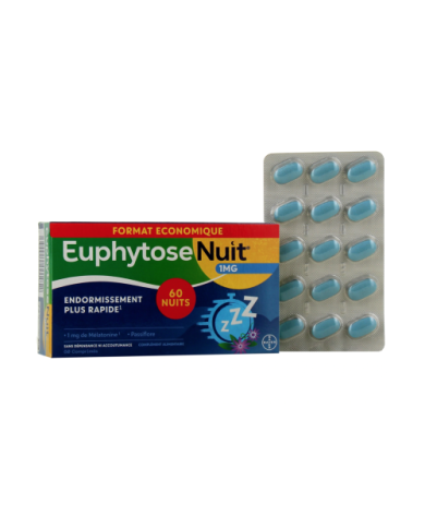 EUPHYTOSE Nuit 1mg de mélatonine  Boite de 60 comprimés