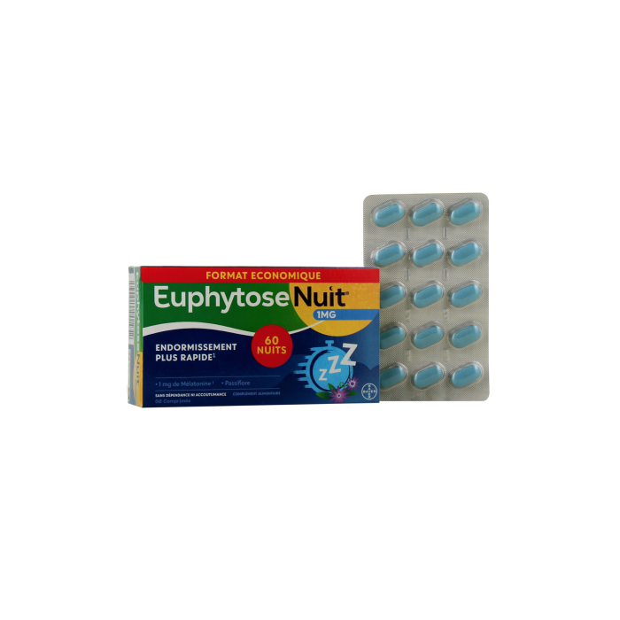 EUPHYTOSE Nuit 1mg de mélatonine  Boite de 60 comprimés