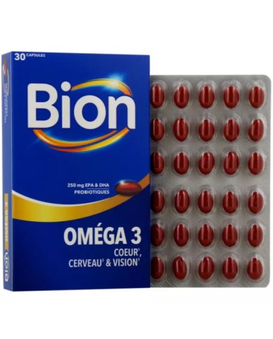Bion 3 Oméga 3 - Coeur, cerveau & vision Boite de 30 Capsules