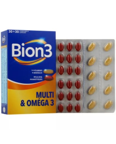 Bion 3 Multi & Oméga 3 Boite de 30 Comprimés et 30 Capsules Bion 3 Multi & Oméga 3 Boite de 30 Comprimés et 30 Capsules