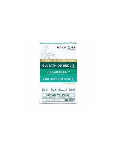 Granions Complexe Anti-Tâches Eclaircissant Eclat et Hydratant Boite de 30 comprimés Granions Complexe Anti-Tâches Eclaircissant Eclat et Hydratant Boite de 30 comprimés
