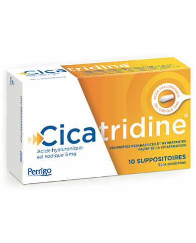 CICATRIDINE - Acide Hyaluronique, Sel Sodique 5mg - Favorise la Cicatrisation Boite de  10 Suppositoires CICATRIDINE - Acide Hyaluronique, Sel Sodique 5mg - Favorise la Cicatrisation Boite de  10 Suppositoires