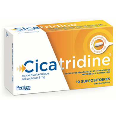 CICATRIDINE - Acide Hyaluronique, Sel Sodique 5mg - Favorise la Cicatrisation Boite de  10 Suppositoires CICATRIDINE - Acide Hyaluronique, Sel Sodique 5mg - Favorise la Cicatrisation Boite de  10 Suppositoires