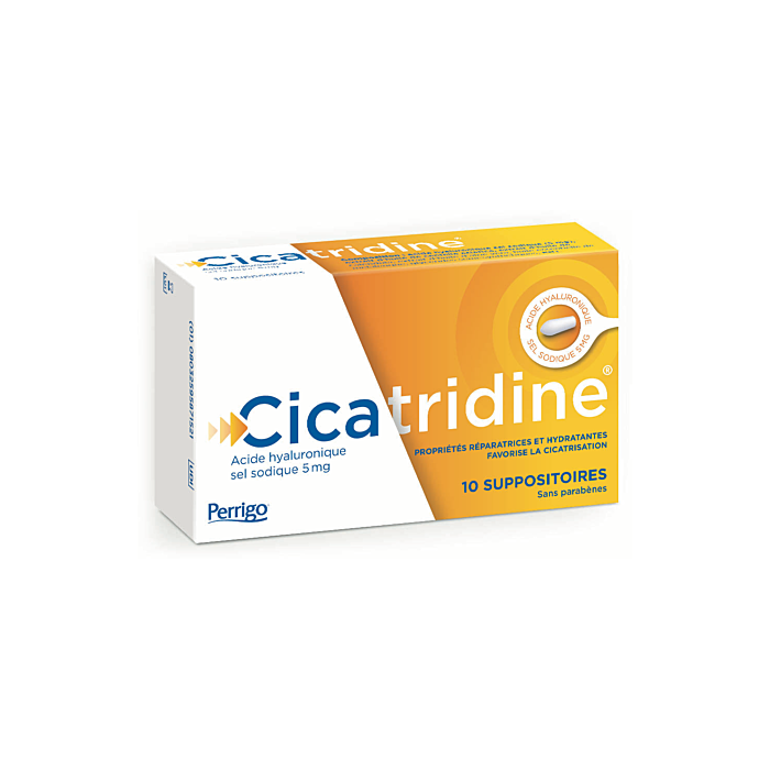 CICATRIDINE - Acide Hyaluronique, Sel Sodique 5mg - Favorise la Cicatrisation Boite de  10 Suppositoires
