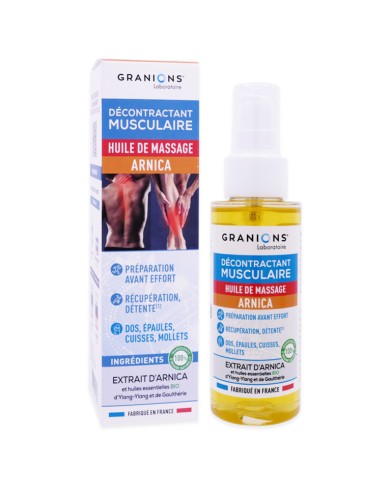 GRANIONS DÉCONTRACTANT MUSCULAIRE HUILE DE MASSAGE ARNICA Spray de100ML