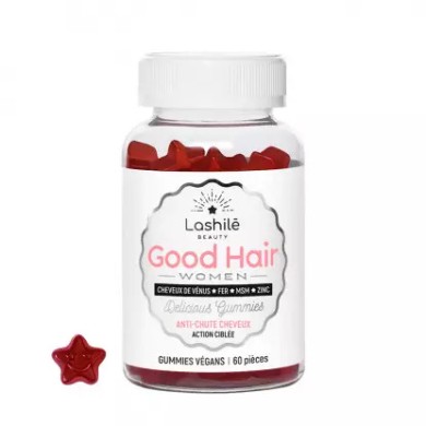LASHILE Good Hair Women Anti chute de cheveux Boite de 60 gummies vegan