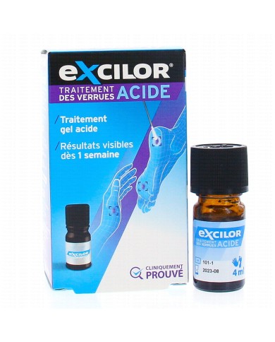 EXCILOR TRAITEMENT VERRUE ACIDE Flacon de 4ML EXCILOR TRAITEMENT VERRUE ACIDE Flacon de 4ML