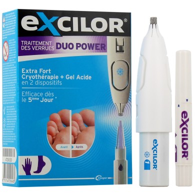 EXCILOR DUO POWER Traitement des Verrues 2 en 1 - Cryothérapie + Gel Acide EXCILOR DUO POWER Traitement des Verrues 2 en 1 - Cryothérapie + Gel Acide