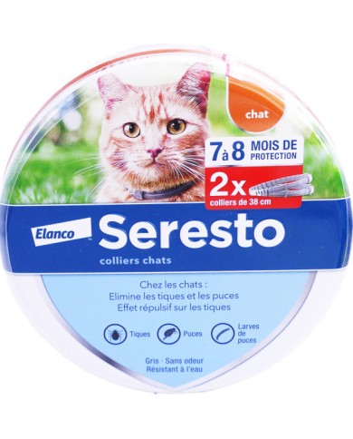 SERESTO Collier anti puces pour les chats Boite de 2