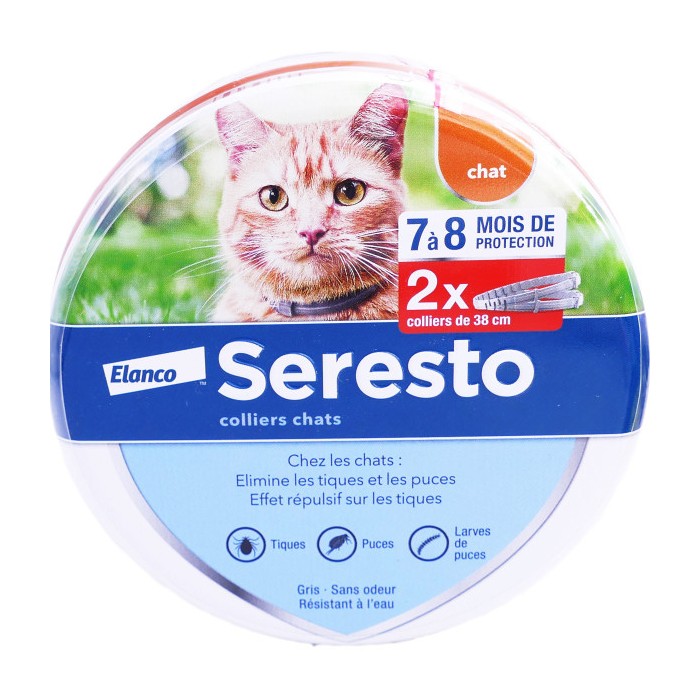 SERESTO Collier anti puces pour les chats Boite de 2