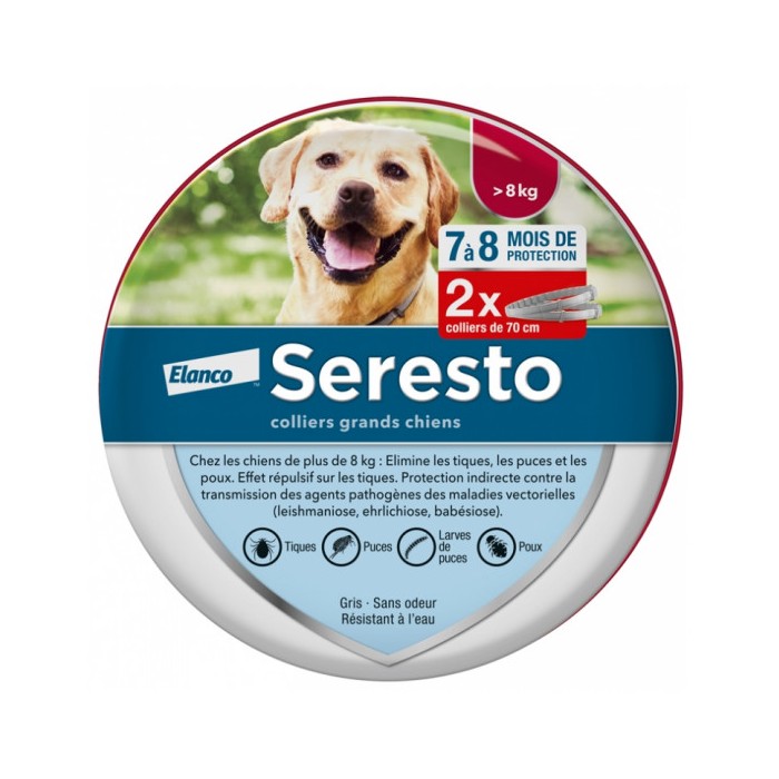 SERESTO Collier grands chiens 8 kilos et + Boite de 2