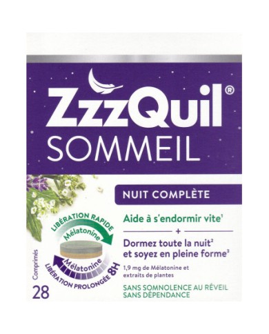 ZzzQuil Sommeil Nuit Complète  Boite de 28 Comprimés ZzzQuil Sommeil Nuit Complète  Boite de 28 Comprimés
