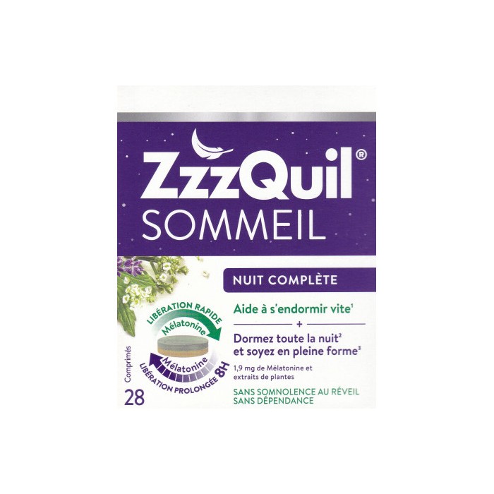 ZzzQuil Sommeil Nuit Complète  Boite de 28 Comprimés