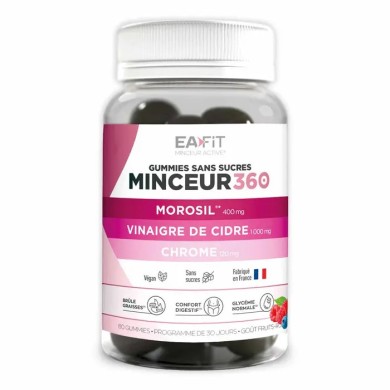 EAFIT Minceur 360 Morosil, Vinaigre de cidre, chrome Boite de 40 gummies EAFIT Minceur 360 Morosil, Vinaigre de cidre, chrome Boite de 40 gummies