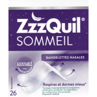 ZzzQuil Sommeil Bandelettes nasales Boite de 26 bandelettes