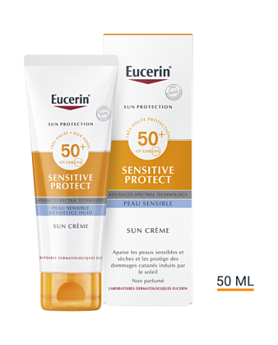 Eucerin Sun sensitive protect Crème SPF 50+ Tube de 50 ml Eucerin Sun sensitive protect Crème SPF 50+ Tube de 50 ml