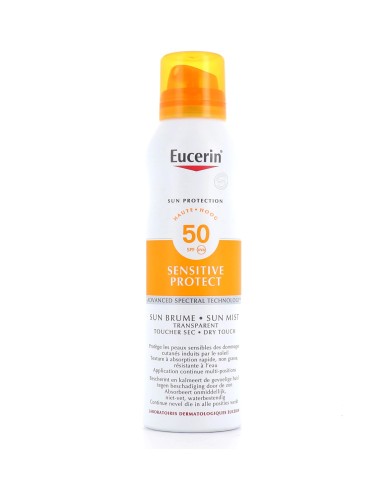 Eucerin Sun Sensitive Protect Brume Transparente SPF 50 Spray de 200 ml Eucerin Sun Sensitive Protect Brume Transparente SPF 50 Spray de 200 ml