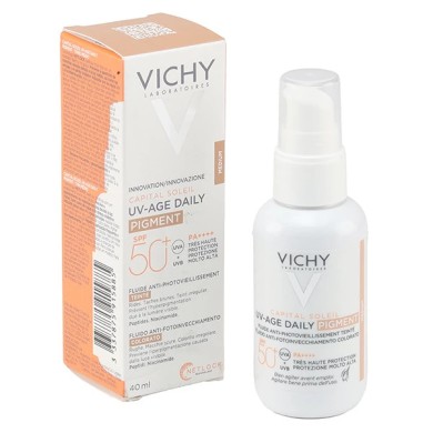 VICHY CAPITAL SOLEIL UV-AGE DAILY 50+ Fluide anti-photovieillisement teinté médium Tube de 40 ml VICHY CAPITAL SOLEIL UV-AGE DAILY 50+ Fluide anti-photovieillisement teinté médium Tube de 40 ml