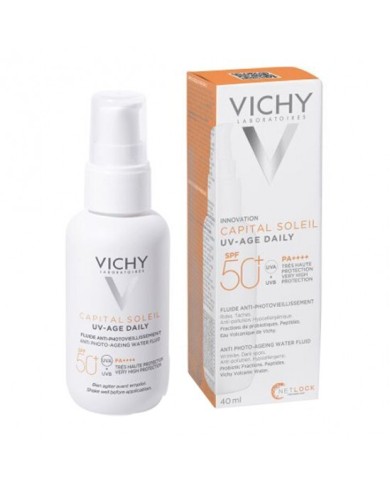 VICHY CAPITAL SOLEIL UV-AGE DAILY 50+ Fluide anti-photovieillisement téinté Tube de 40 ml VICHY CAPITAL SOLEIL UV-AGE DAILY 50+ Fluide anti-photovieillisement téinté Tube de 40 ml
