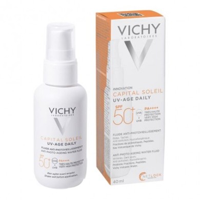 VICHY CAPITAL SOLEIL UV-AGE DAILY 50+ Fluide anti-photovieillisement téinté Tube de 40 ml