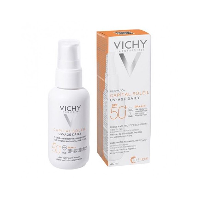 VICHY CAPITAL SOLEIL UV-AGE DAILY 50+ Fluide anti-photovieillisement téinté Tube de 40 ml