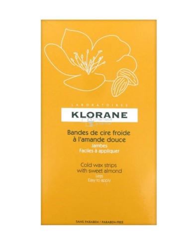 KLORANE Bande de cire froide à l'amande douce  Boite de 6 KLORANE Bande de cire froide à l'amande douce  Boite de 6