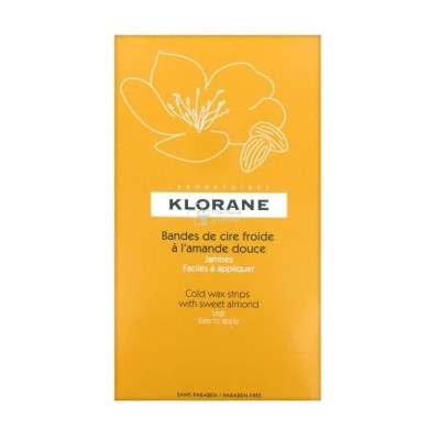 KLORANE Bande de cire froide à l'amande douce  Boite de 6 KLORANE Bande de cire froide à l'amande douce  Boite de 6