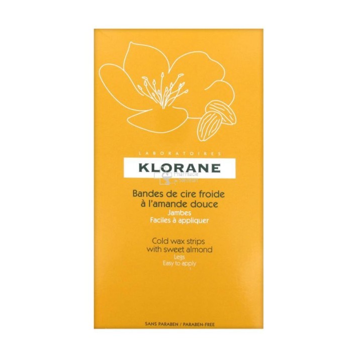 KLORANE Bande de cire froide à l'amande douce  Boite de 6