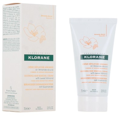 Klorane Crème Dépilatoire Apaisante à l'Amande Douce Tube de 75 ml Klorane Crème Dépilatoire Apaisante à l'Amande Douce Tube de 75 ml