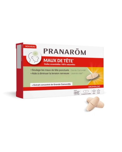 PRANAROM AROMALGIC Maux de tête Boite de 8 comprimés secables
