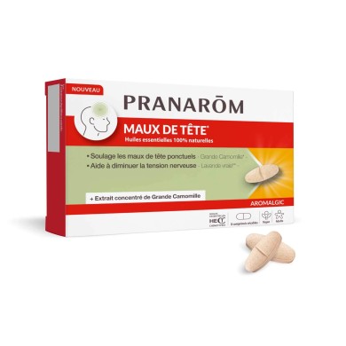 PRANAROM AROMALGIC Maux de tête Boite de 8 comprimés secables PRANAROM AROMALGIC Maux de tête Boite de 8 comprimés secables