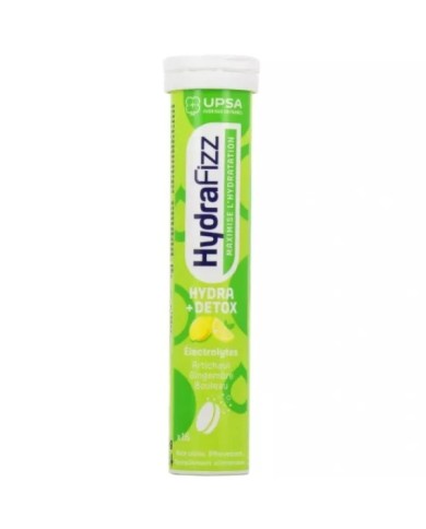 UPSA HydraFizz hydra + détox Boite de 16 comprimés effervescents goût citron UPSA HydraFizz hydra + détox Boite de 16 comprimés effervescents goût citron