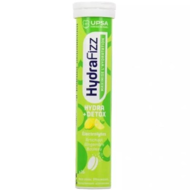 UPSA HydraFizz hydra + détox Boite de 16 comprimés effervescents goût citron UPSA HydraFizz hydra + détox Boite de 16 comprimés effervescents goût citron