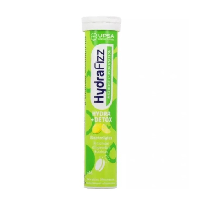 UPSA HydraFizz hydra + détox Boite de 16 comprimés effervescents goût citron