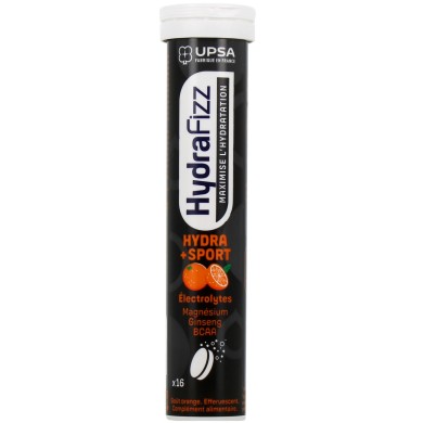 UPSA HydraFizz + sport Boite de 16 comprimés effervescents goût orange UPSA HydraFizz + sport Boite de 16 comprimés effervescents goût orange
