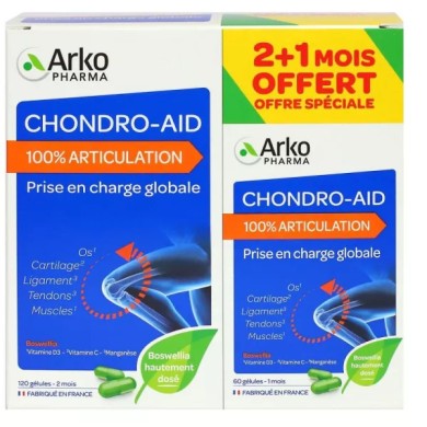 ARKOPHARMA CHONDRO-AID 100 % articulation Boite de 120 gélules + 60 gélules offertes