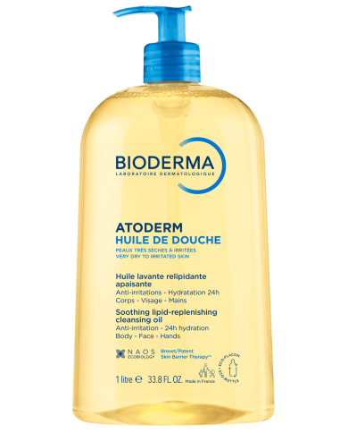 BIODERMA Atoderm Huile de douche Flacon pompe de 1litre BIODERMA Atoderm Huile de douche Flacon pompe de 1litre