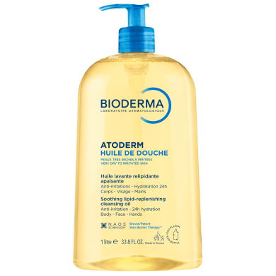 BIODERMA Atoderm Huile de douche Flacon pompe de 1litre BIODERMA Atoderm Huile de douche Flacon pompe de 1litre