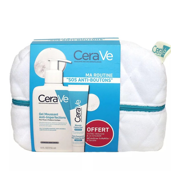 CERAVE Ma routine SOS ANTI-BOUTONS + TROUSSE offerte CERAVE Ma routine SOS ANTI-BOUTONS + TROUSSE offerte